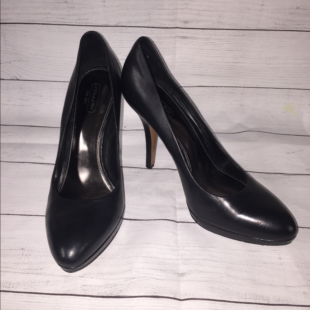 Coach Corrine Platform Heels Black Sz 8.5